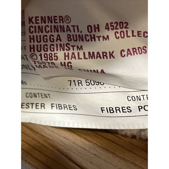 Vintage Kenner Hugga Bunch Huggins Doll Plush 1985 Original Clothing dress-READ - Picture 11 of 16